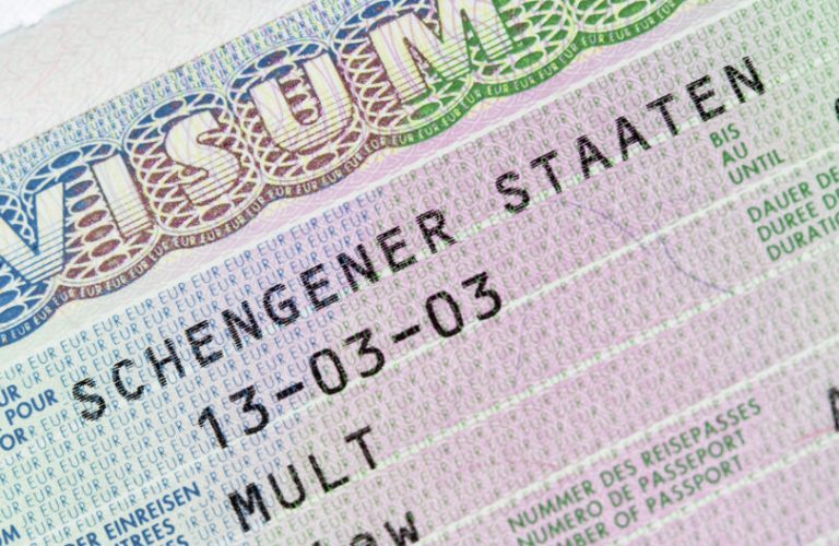 Bildausschnitt eines Visums Ein Bildauszug eines Visums